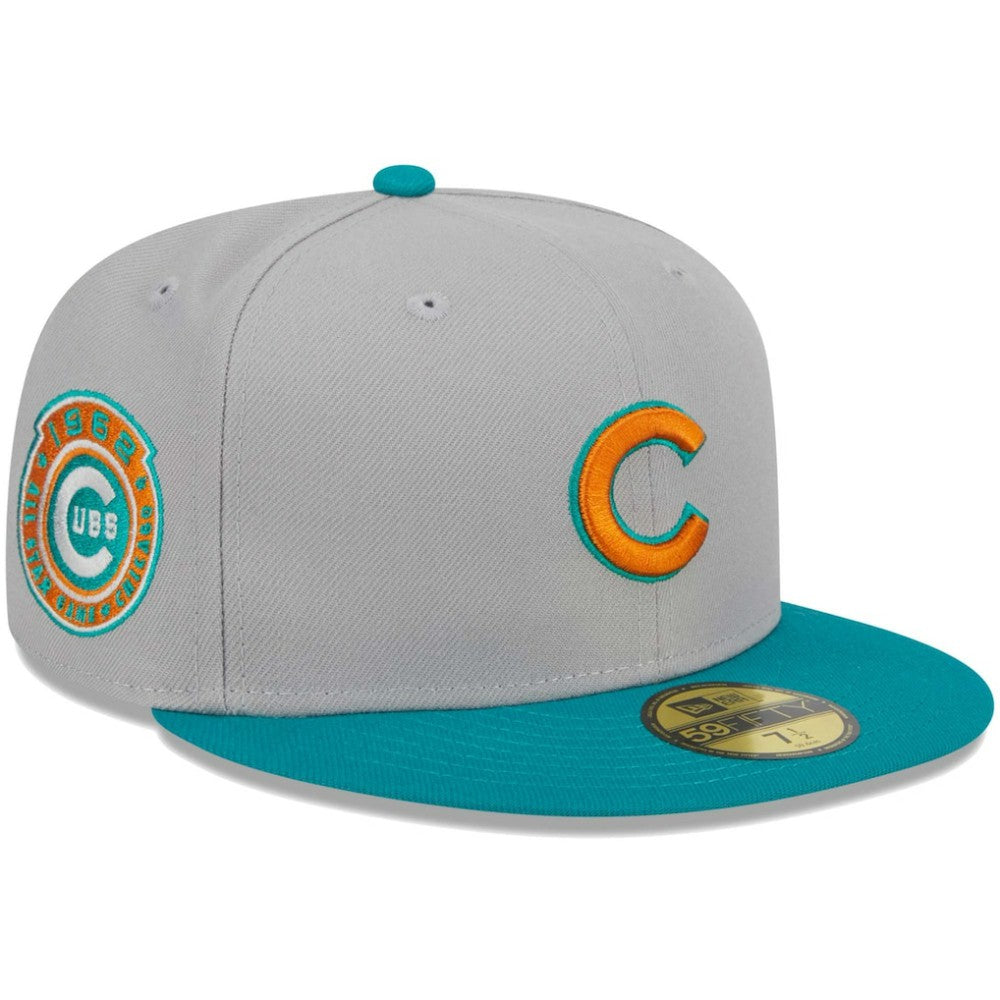 Chicago Cubs New Era  59FIFTY Fitted Hat - Gray/Teal Hats