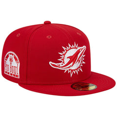 Miami Dolphins New Era 1993 Hawaii Pro Bowl Main Patch 59FIFTY Fitted Hat - Scarlet Hats