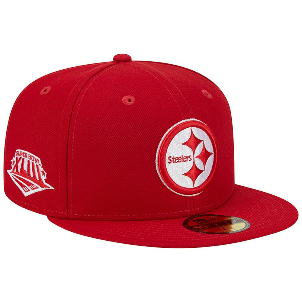 Pittsburgh Steelers New Era Super Bowl XLIII Main Patch 59FIFTY Fitted Hat - Scarlet Hats