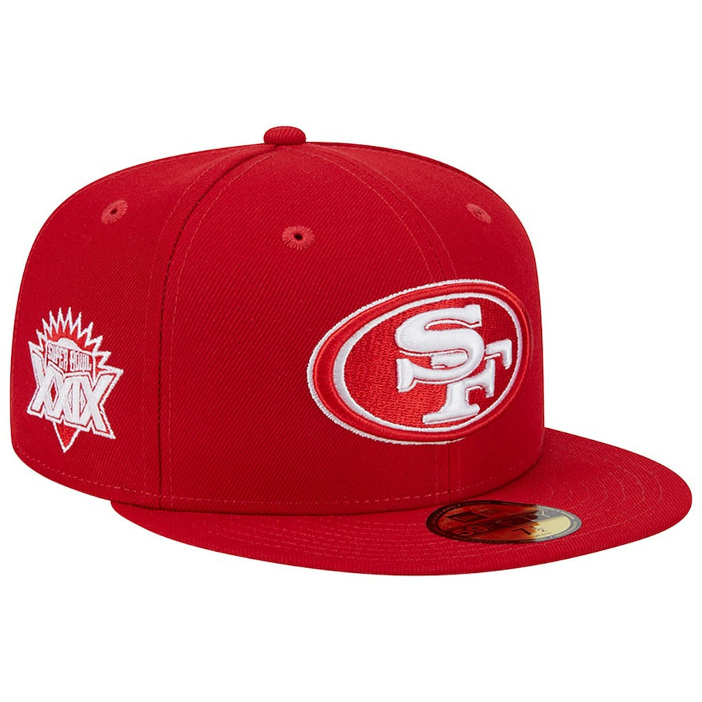 San Francisco 49ers New Era Super Bowl XXIX Main Patch 59FIFTY Fitted Hat - Scarlet Hats