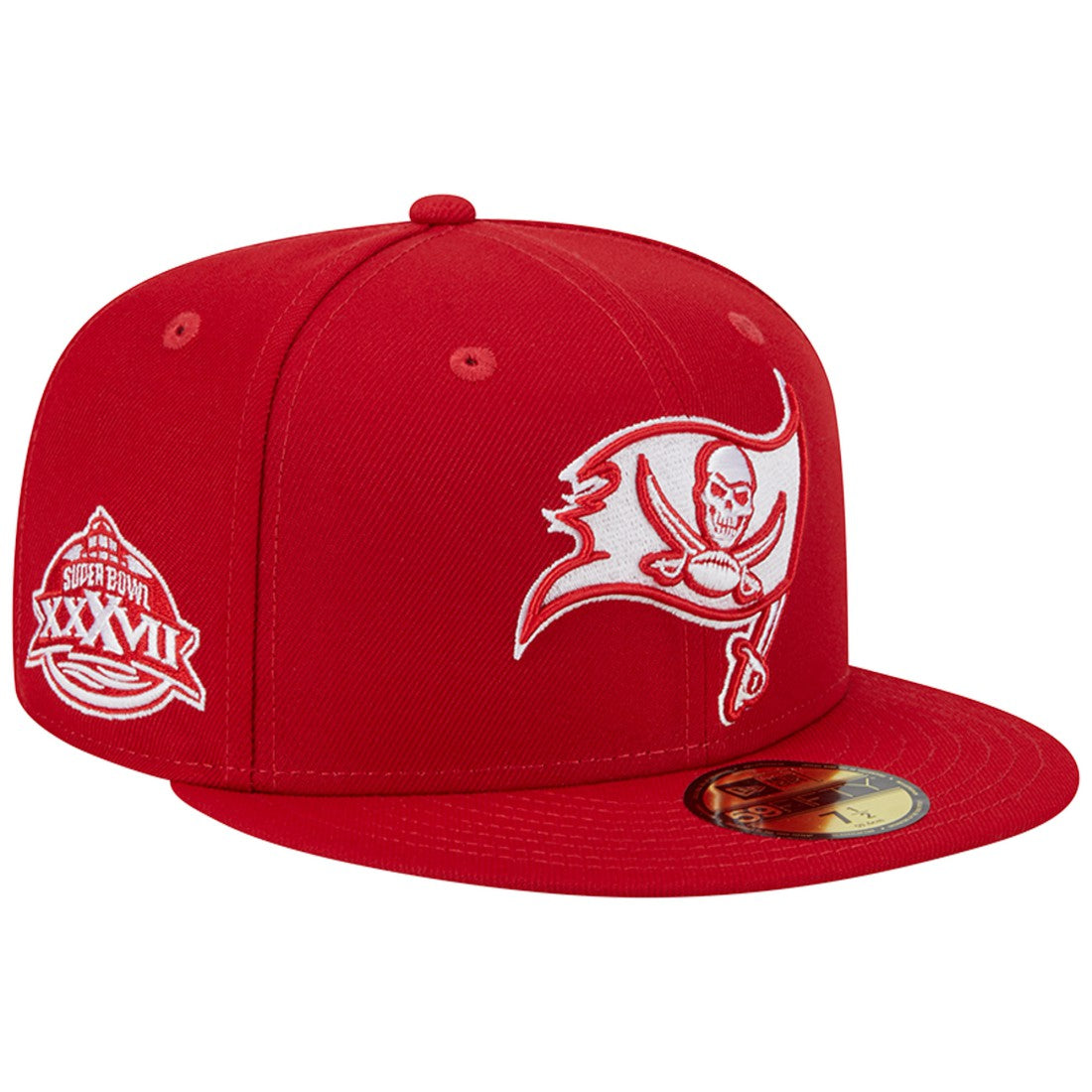 Tampa Bay Buccaneers New Era Super Bowl XXXVII Main Patch 59FIFTY Fitted Hat - Scarlet Hats