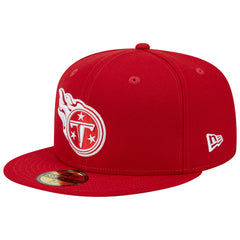 Tennessee Titans New Era 15 Years Main Patch 59FIFTY Fitted Hat - Scarlet Hats
