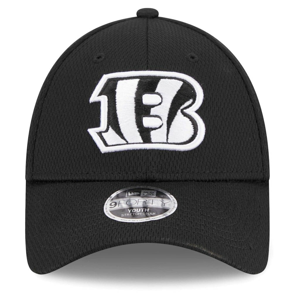 Cincinnati Bengals New Era Youth Main B-Dub 9FORTY Adjustable Hat - Black Hats
