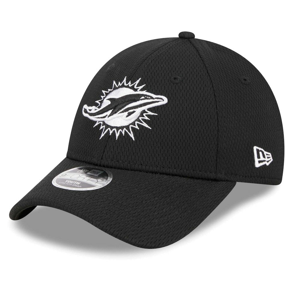 Miami Dolphins New Era Youth Main B-Dub 9FORTY Adjustable Hat - Black Hats