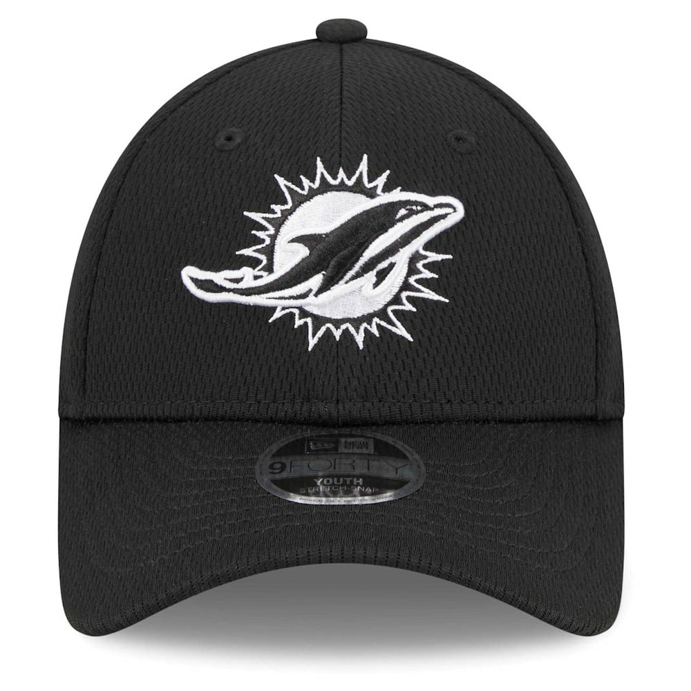 Miami Dolphins New Era Youth Main B-Dub 9FORTY Adjustable Hat - Black Hats