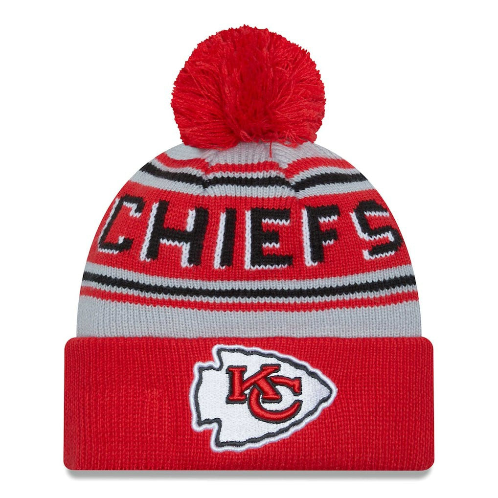 Kansas City Chiefs New Era Main Cuffed Knit Hat with Pom - Red Hats