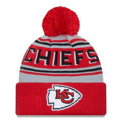 Kansas City Chiefs New Era Main Cuffed Knit Hat with Pom - Red Hats