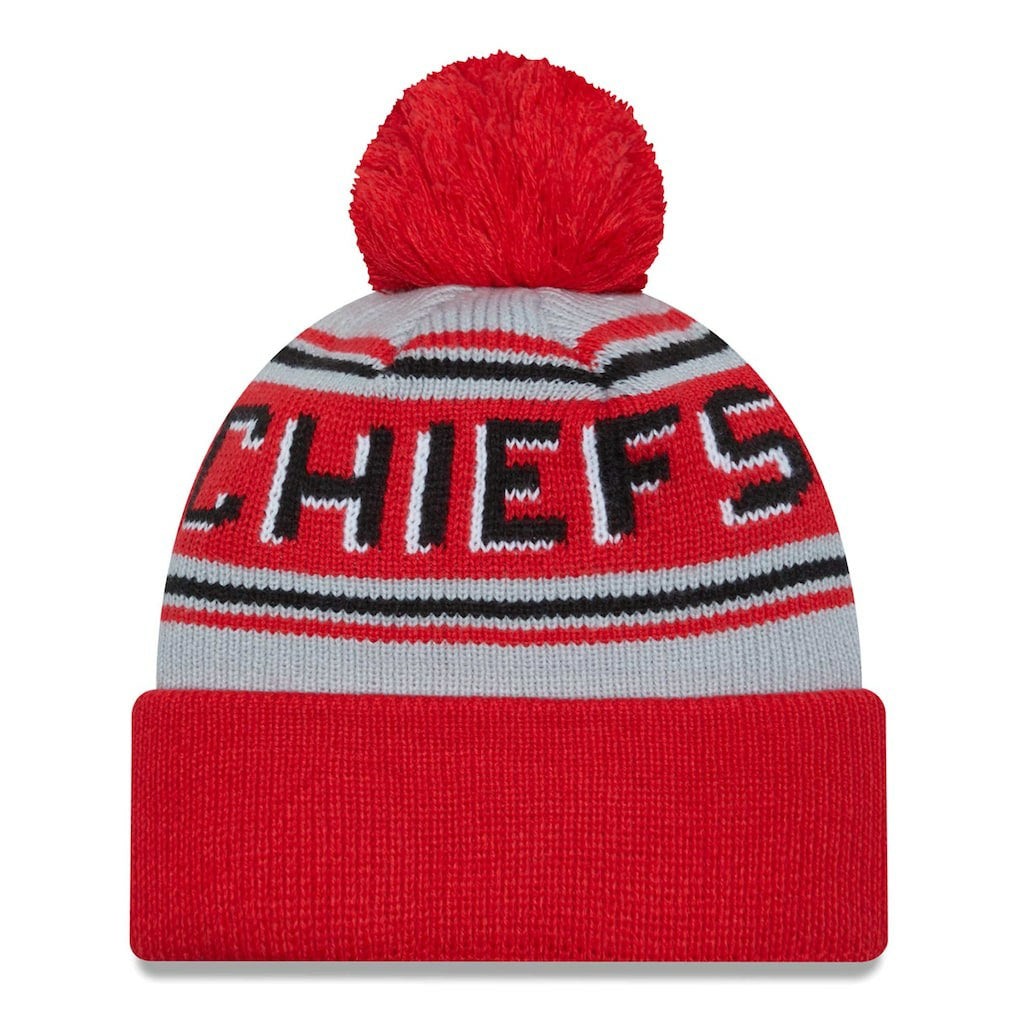 Kansas City Chiefs New Era Main Cuffed Knit Hat with Pom - Red Hats