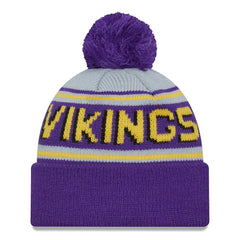 Minnesota Vikings New Era Main Cuffed Knit Hat with Pom - Purple Hats