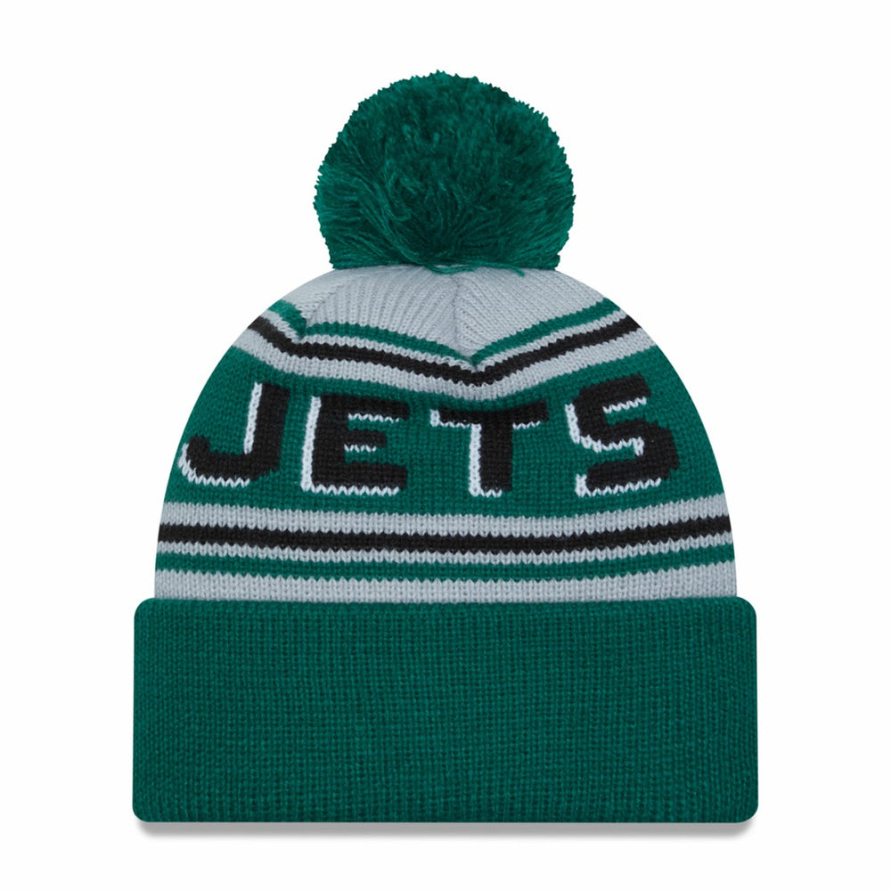 New York Jets New Era Main Cuffed Knit Hat with Pom - Green Hats