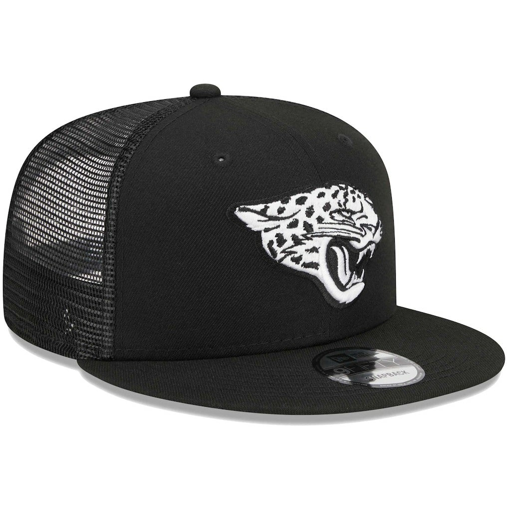 Jacksonville Jaguars New Era Main Trucker 9FIFTY Snapback Hat - Black Hats
