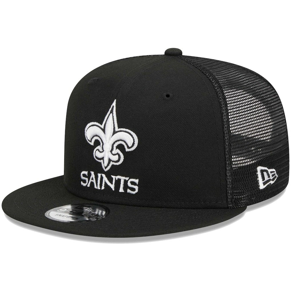 New Orleans Saints New Era Main Trucker 9FIFTY Snapback Hat - Black Hats