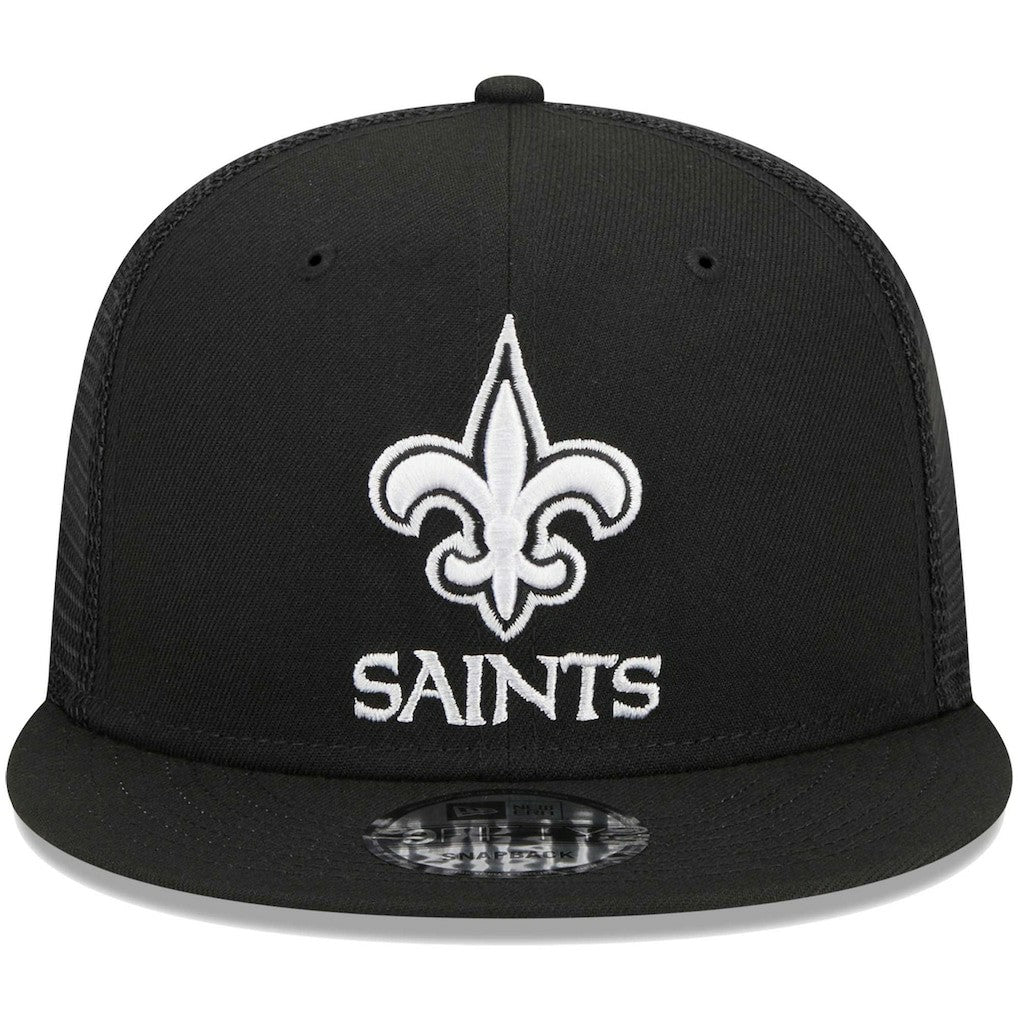 New Orleans Saints New Era Main Trucker 9FIFTY Snapback Hat - Black Hats