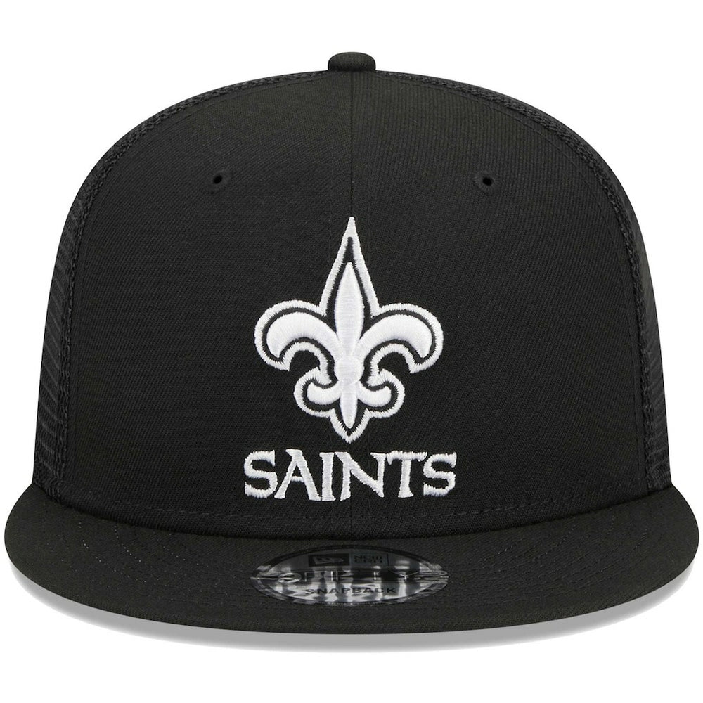 New Orleans Saints New Era Main Trucker 9FIFTY Snapback Hat - Black Hats