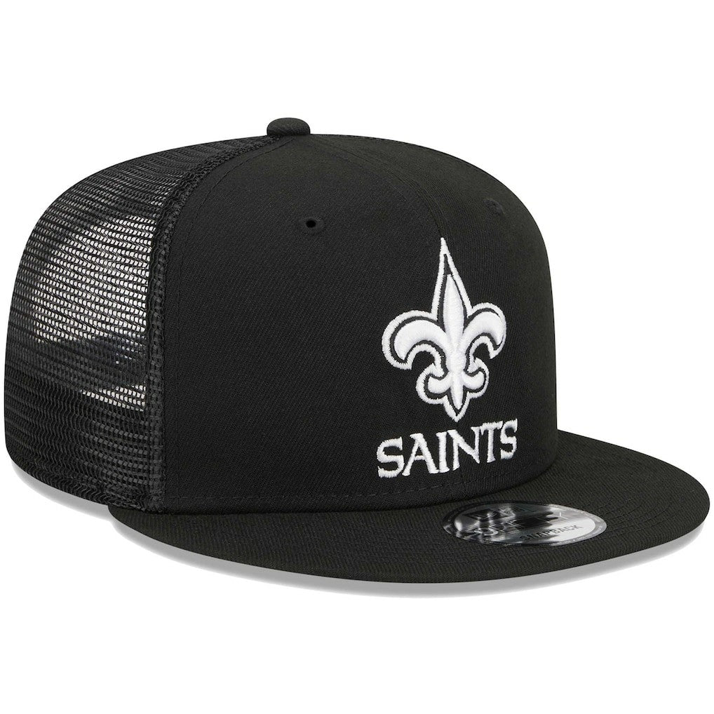 New Orleans Saints New Era Main Trucker 9FIFTY Snapback Hat - Black Hats