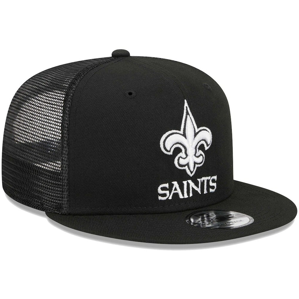 New Orleans Saints New Era Main Trucker 9FIFTY Snapback Hat - Black Hats