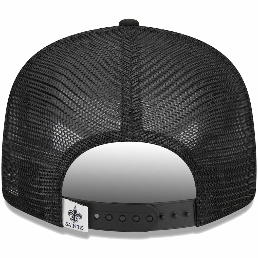 New Orleans Saints New Era Main Trucker 9FIFTY Snapback Hat - Black Hats