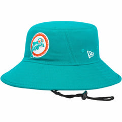 Miami Dolphins New Era Throwback Logo Main Bucket Hat - Aqua Hats