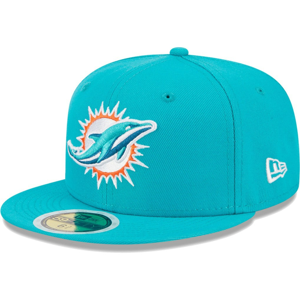 Miami Dolphins New Era Youth Main 59FIFTY Fitted Hat - Aqua Hats