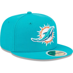 Miami Dolphins New Era Youth Main 59FIFTY Fitted Hat - Aqua Hats