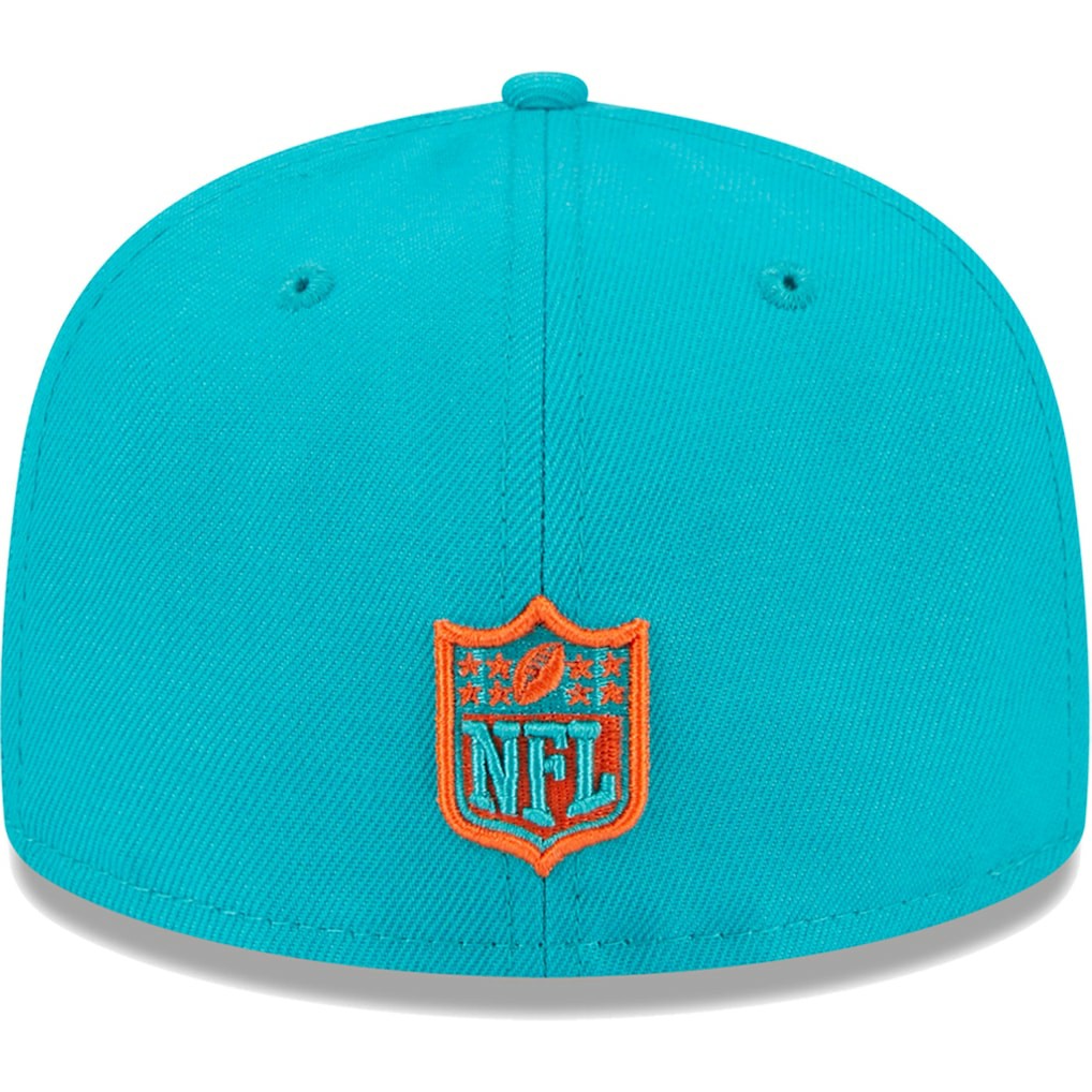 Miami Dolphins New Era Youth Main 59FIFTY Fitted Hat - Aqua Hats