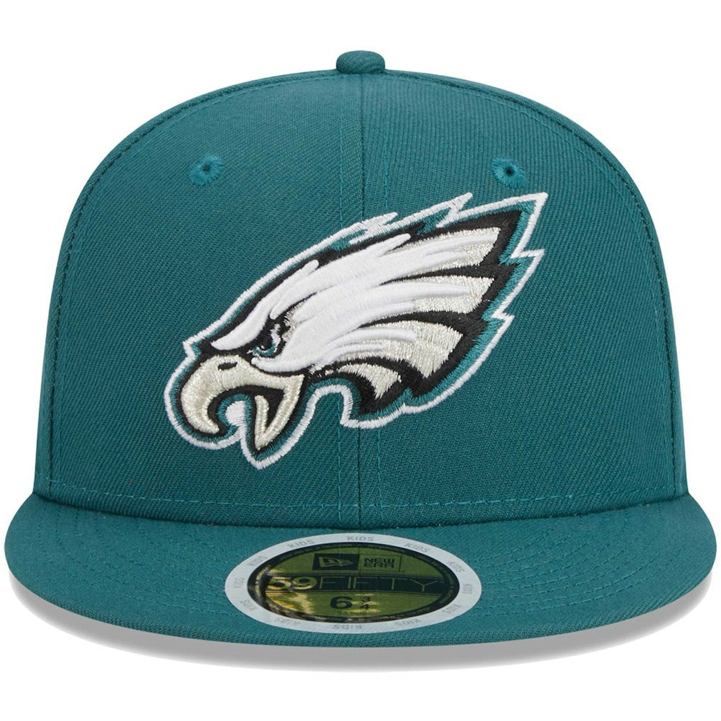 Philadelphia Eagles New Era Youth Main 59FIFTY Fitted Hat - Midnight Green Hats