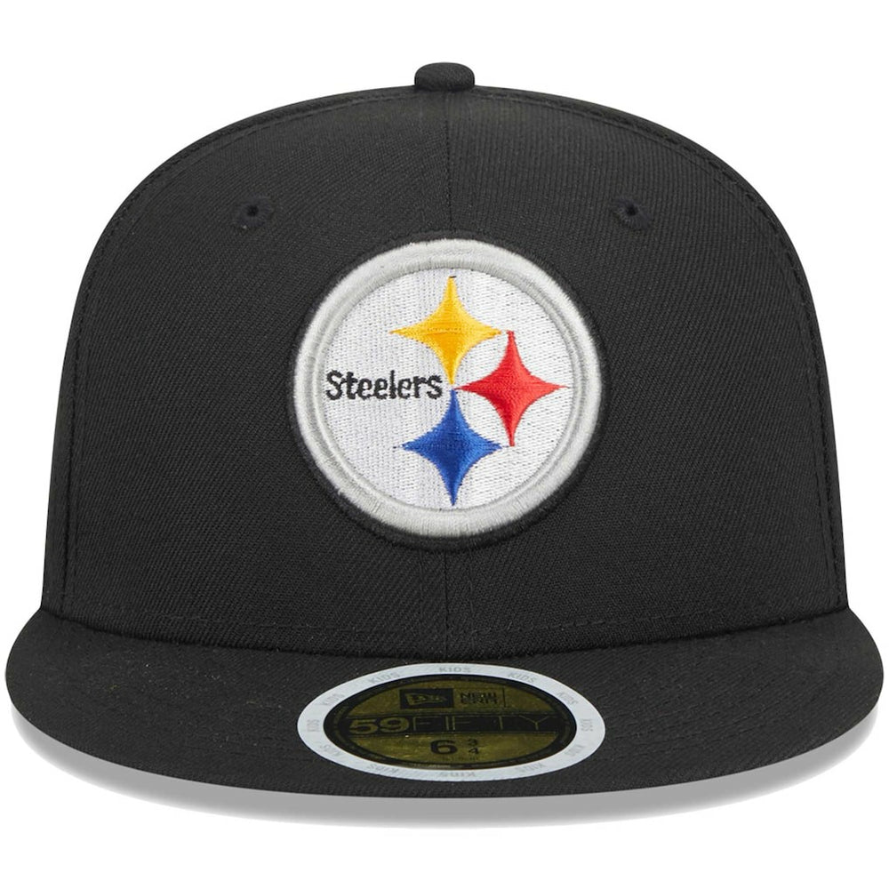 Pittsburgh Steelers New Era Youth Main 59FIFTY Fitted Hat - Black Hats