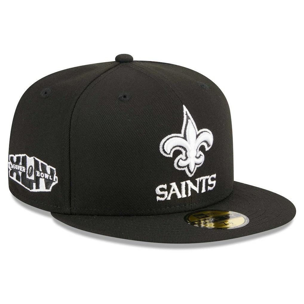 New Orleans Saints New Era Main Patch 59FIFTY Fitted Hat - Black Hats