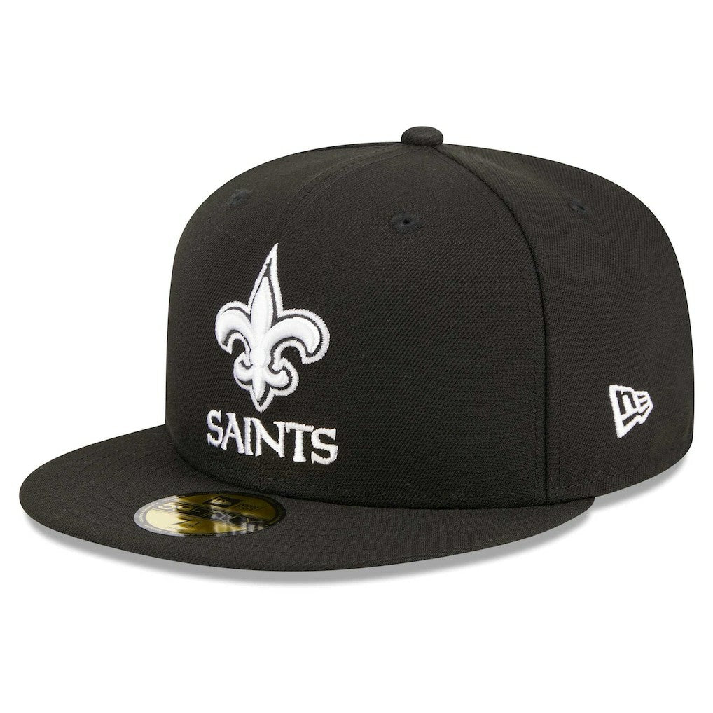 New Orleans Saints New Era Main Patch 59FIFTY Fitted Hat - Black Hats