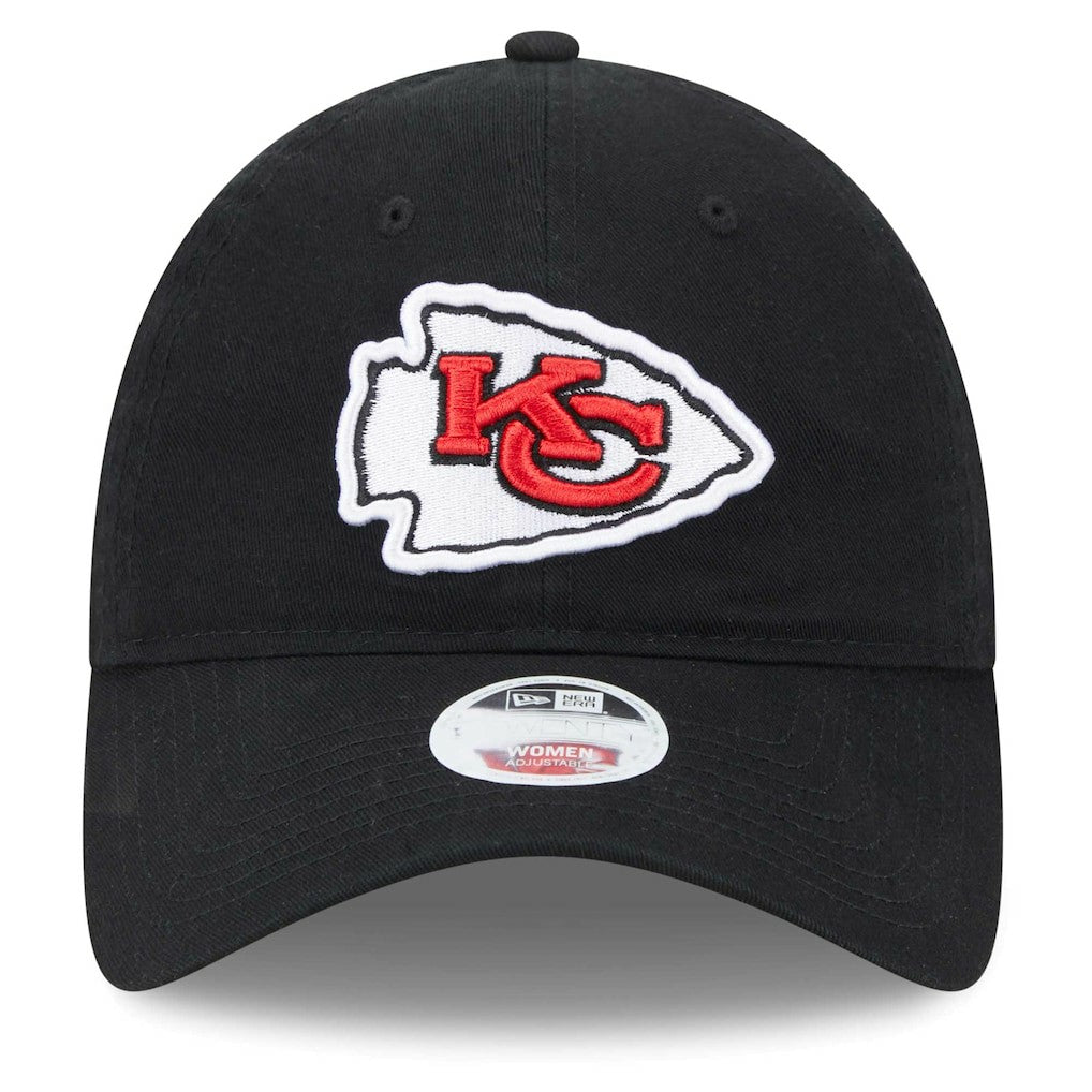 Kansas City Chiefs New Era Women's Main Core Classic 2.0 9TWENTY Adjustable Hat - Black Hats