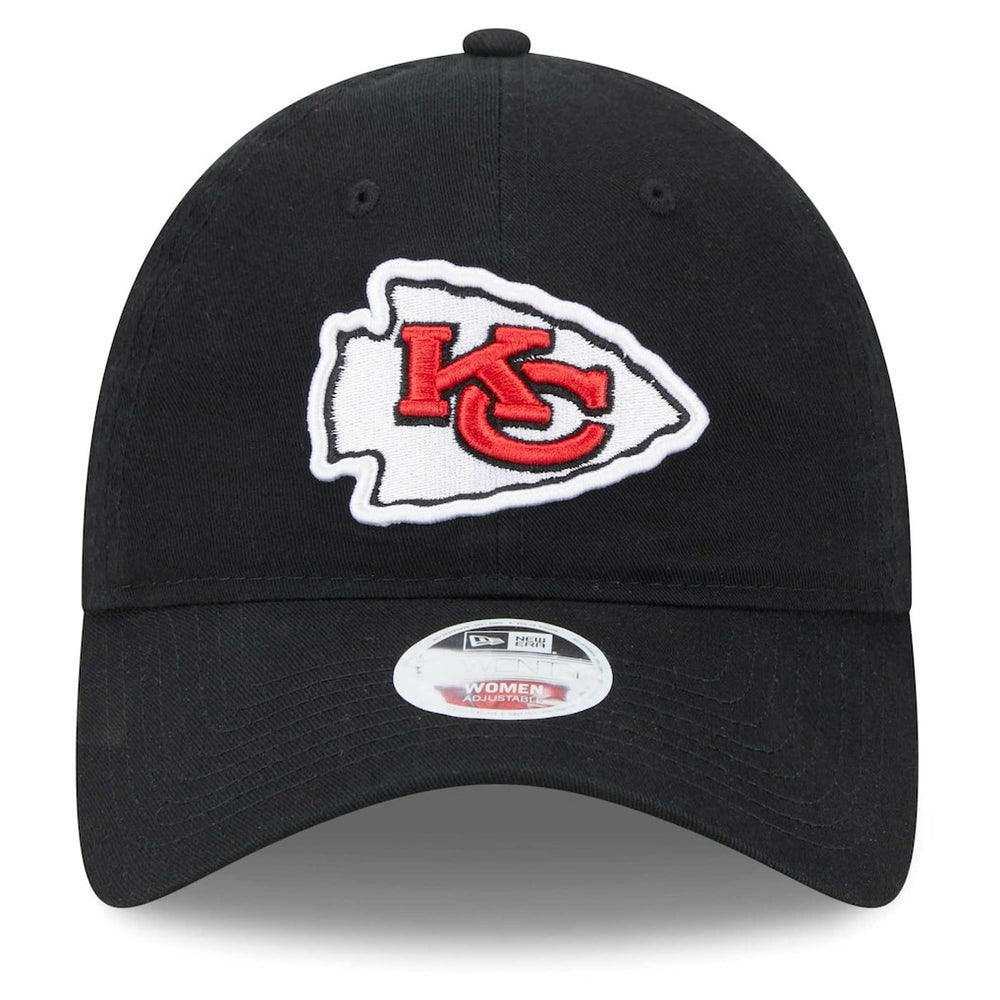 Kansas City Chiefs New Era Women's Main Core Classic 2.0 9TWENTY Adjustable Hat - Black Hats