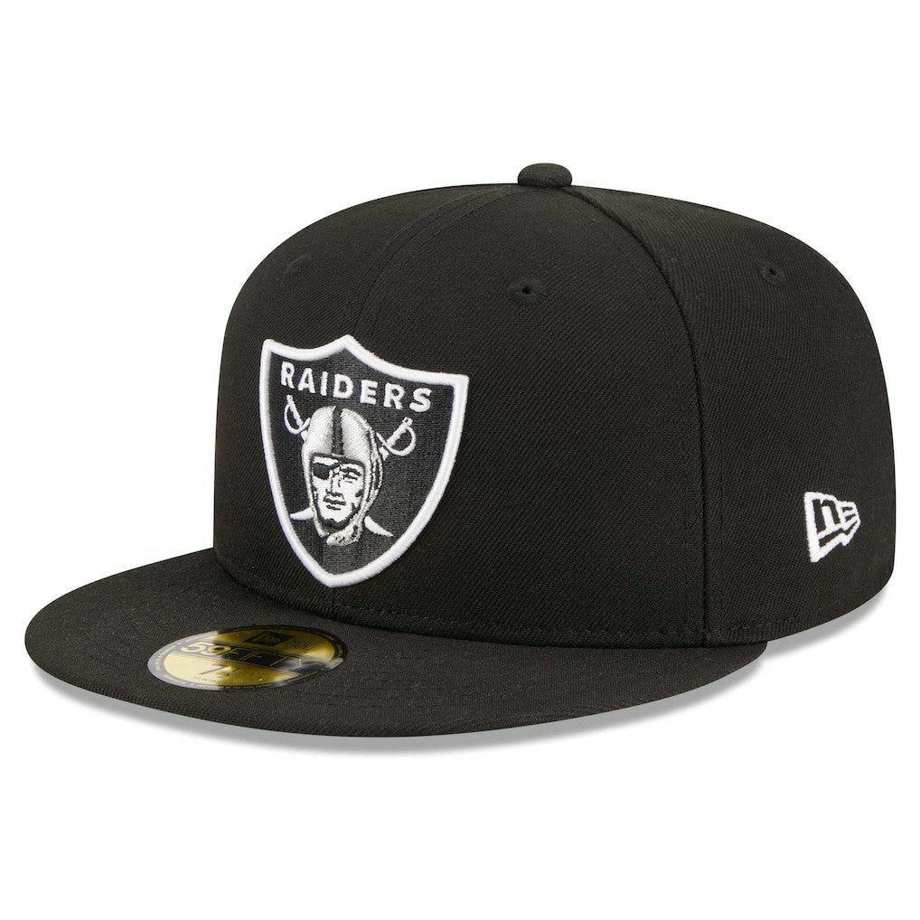 Las Vegas Raiders New Era Main Patch 59FIFTY Fitted Hat - Black Hats