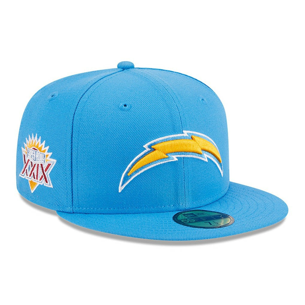 Los Angeles Chargers New Era Main Patch 59FIFTY Fitted Hat - Powder Blue Hats