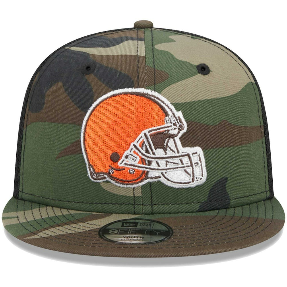 Cleveland Browns New Era Youth Main Trucker 9FIFTY Snapback Hat - Camo Hats