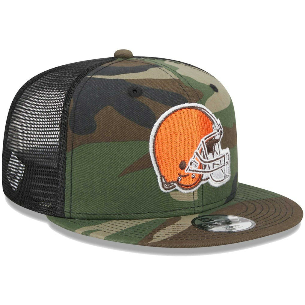 Cleveland Browns New Era Youth Main Trucker 9FIFTY Snapback Hat - Camo Hats