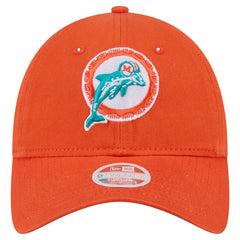 Miami Dolphins New Era Women's Throwback Main Core Classic 2.0 9TWENTY Adjustable Hat - Orange Hats