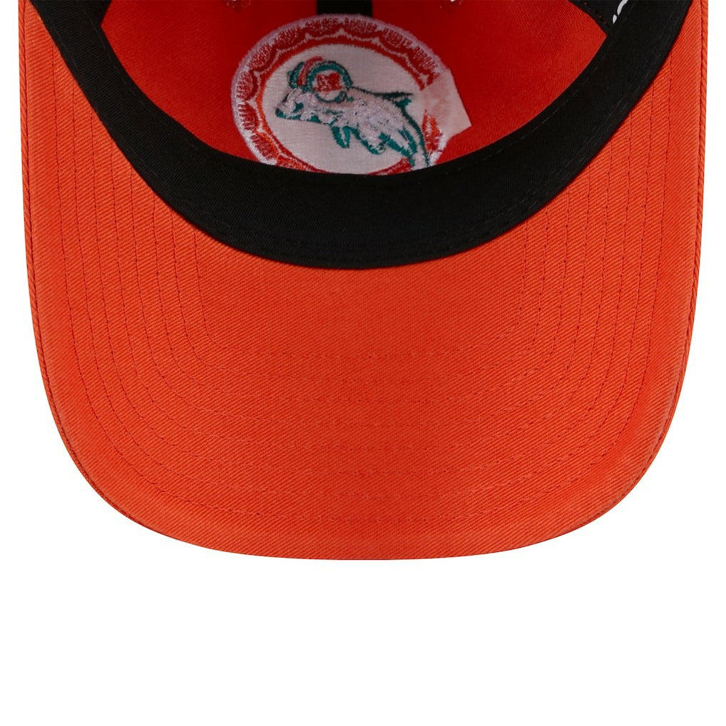 Miami Dolphins New Era Women's Throwback Main Core Classic 2.0 9TWENTY Adjustable Hat - Orange Hats