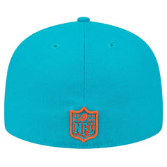 Miami Dolphins New Era Main Patch 59FIFTY Fitted Hat - Aqua Hats