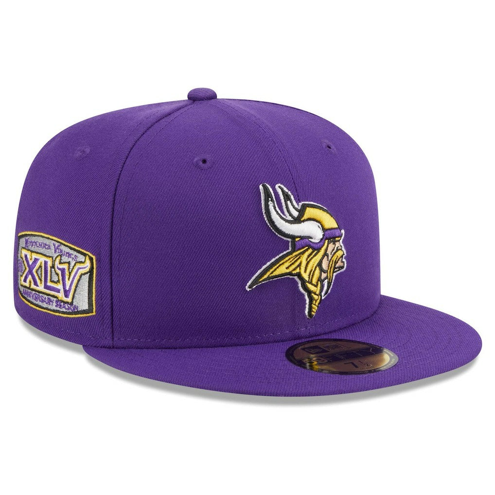 Minnesota Vikings New Era Main Patch 59FIFTY Fitted Hat - Purple Hats