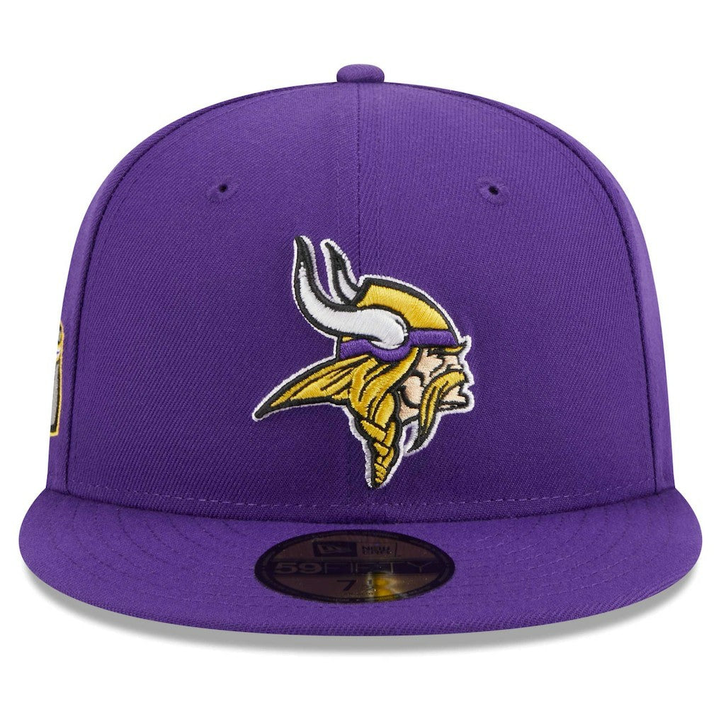 Minnesota Vikings New Era Main Patch 59FIFTY Fitted Hat - Purple Hats