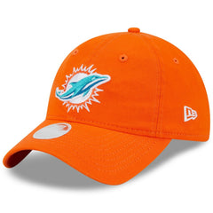 Miami Dolphins New Era Women's Main Core Classic 2.0 9TWENTY Adjustable Hat - Orange Hats