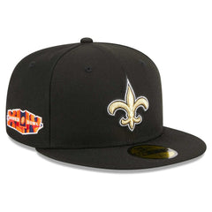 New Orleans Saints New Era Main Patch 59FIFTY Fitted Hat - Black Hats