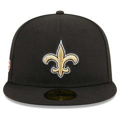 New Orleans Saints New Era Main Patch 59FIFTY Fitted Hat - Black Hats