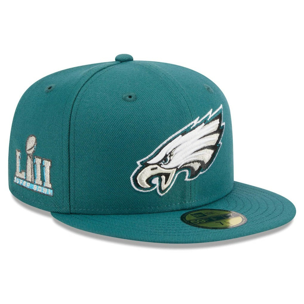 Philadelphia Eagles New Era Main Patch 59FIFTY Fitted Hat - Midnight Green Hats