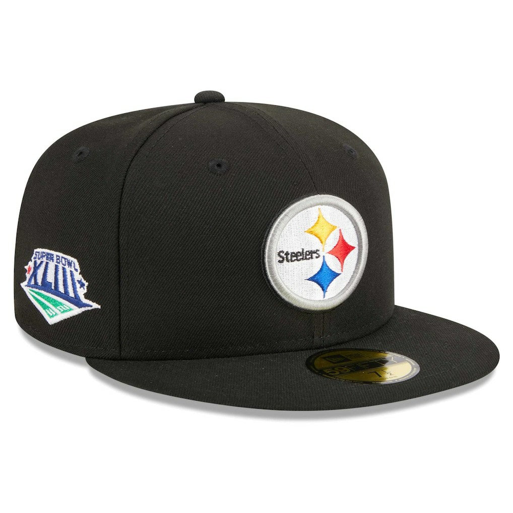 Pittsburgh Steelers New Era Main Patch 59FIFTY Fitted Hat - Black Hats