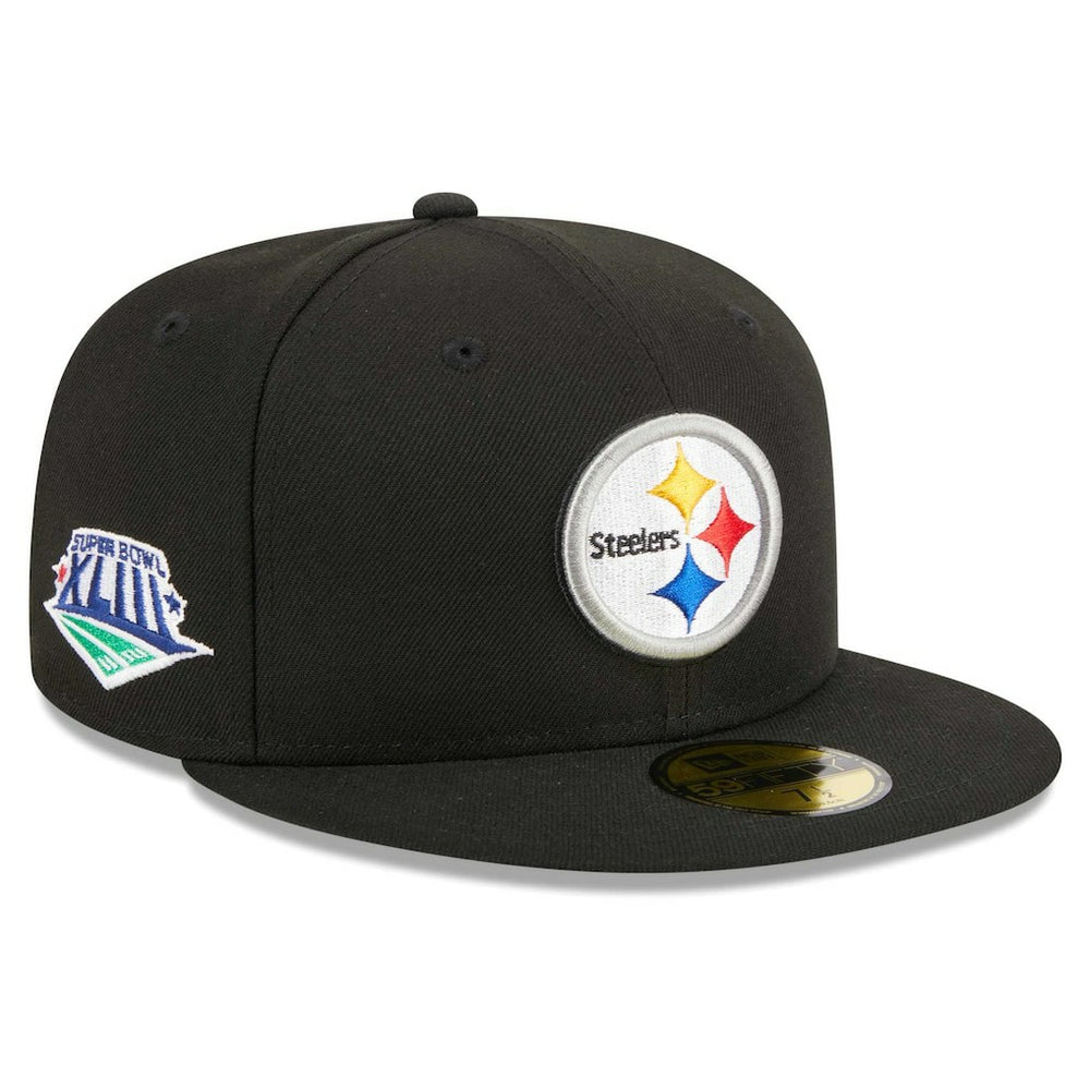 Pittsburgh Steelers New Era Main Patch 59FIFTY Fitted Hat - Black Hats