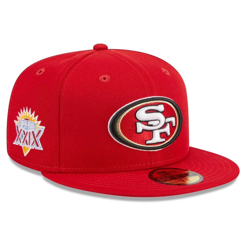 San Francisco 49ers New Era Main Patch 59FIFTY Fitted Hat - Scarlet Hats
