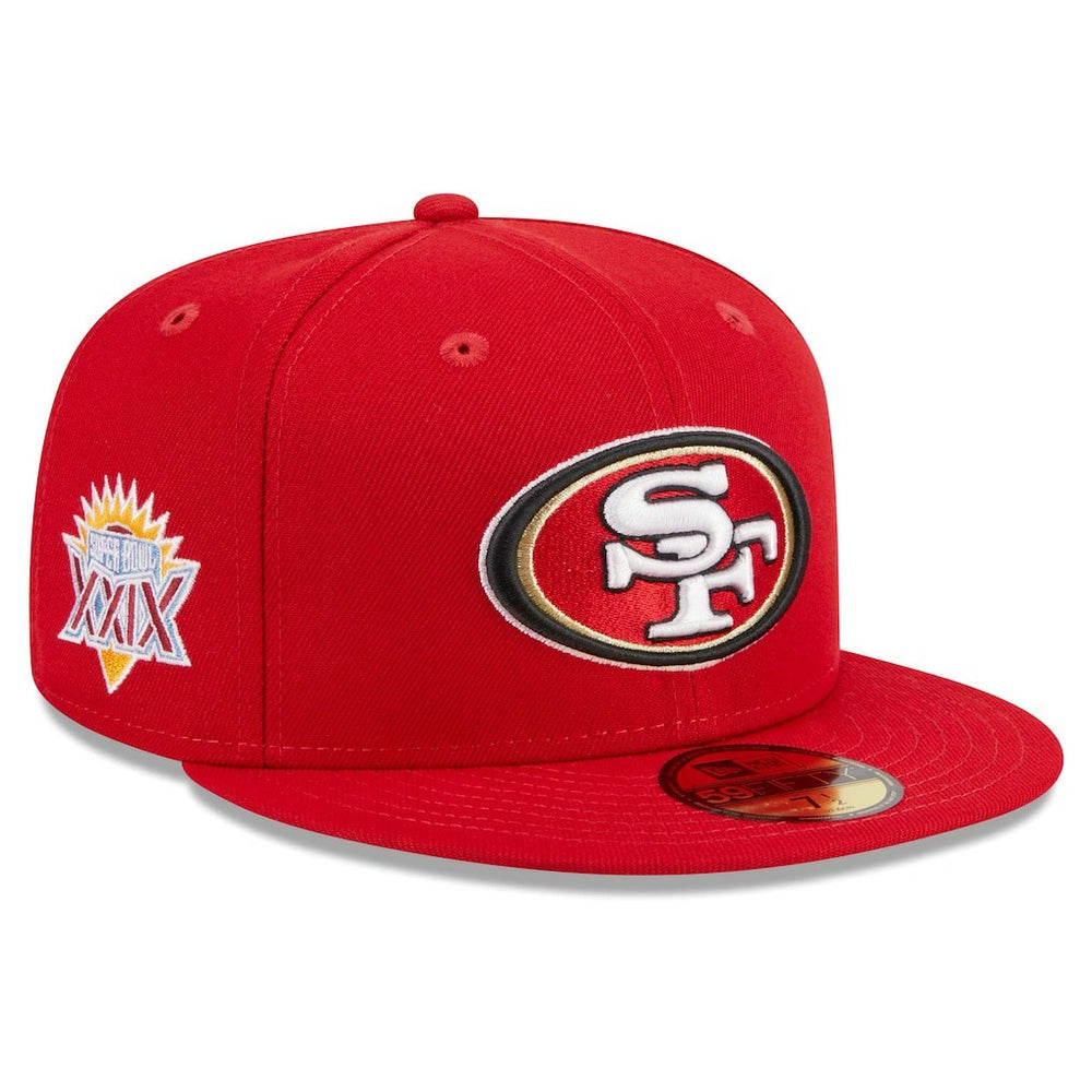 San Francisco 49ers New Era Main Patch 59FIFTY Fitted Hat - Scarlet Hats