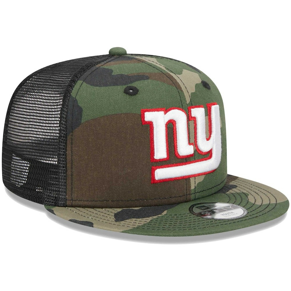 New York Giants New Era Youth Main Trucker 9FIFTY Snapback Hat - Camo Hats