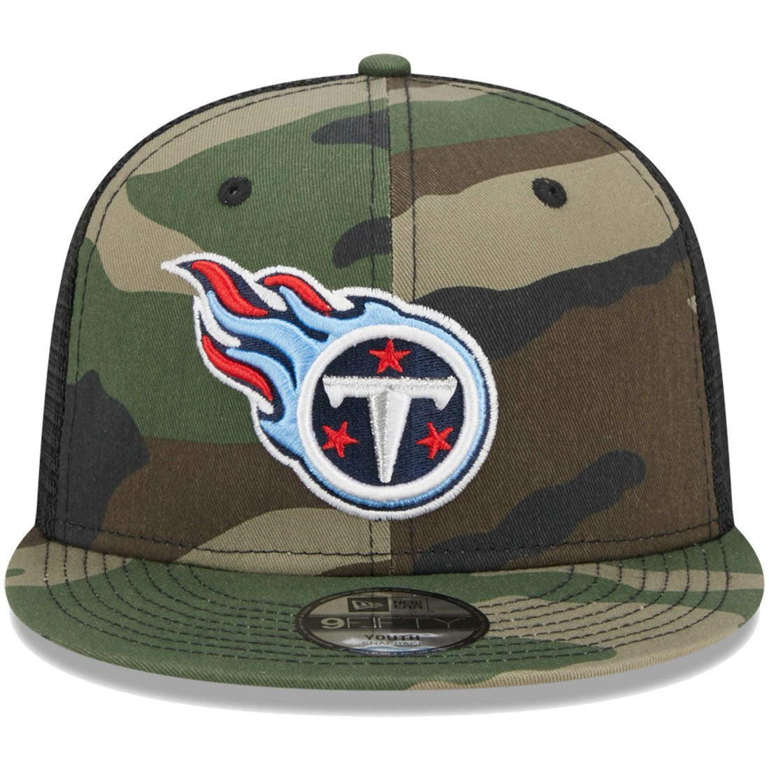 Tennessee Titans New Era Youth Main Trucker 9FIFTY Snapback Hat - Camo Hats